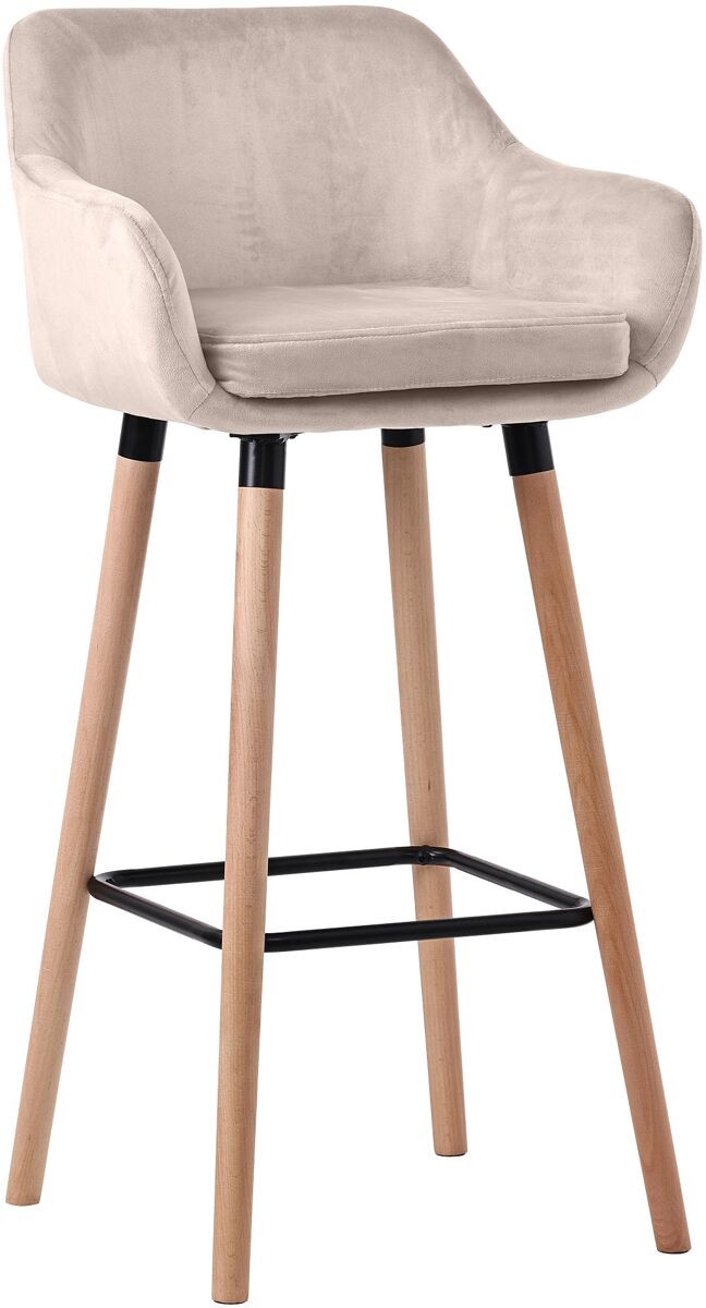 Taburete de bar grant terciopelo crema 46x55x99 cm