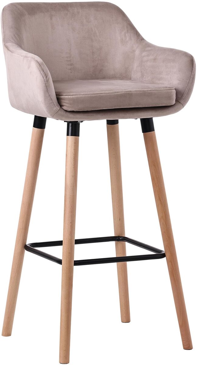 Taburete de bar grant terciopelo gris claro 46x55x99 cm