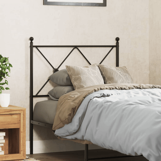 vidaXL Cabeceira de cama 75 cm metal preto vidaXL Cabeceira de cama 75 cm metal preto