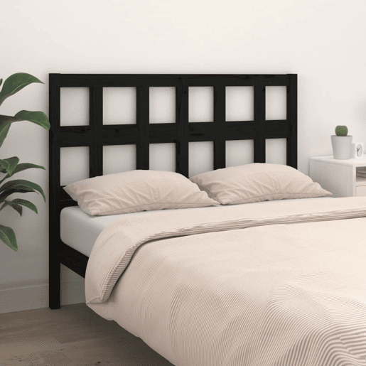 vidaXL Cabeceira de cama 165,5x4x100 cm pinho maciço preto