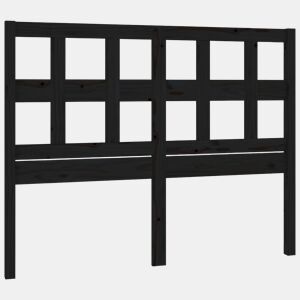 vidaXL Cabeceira de cama 125,5x4x100 cm pinho maciço preto