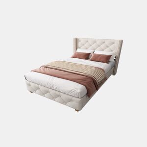 Cama de solteiro de linho 90x200cm,bege