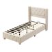 Cama individual de lino Cama individual de lino Beige