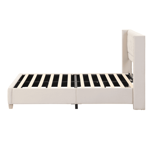 Cama de solteiro de linho 90x200cm,bege Cama de solteiro de linho 90x200cm,bege