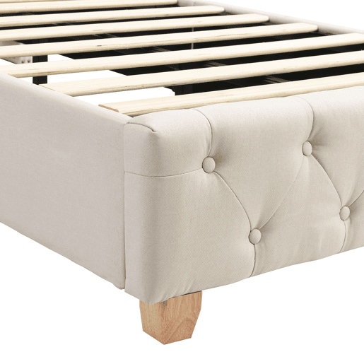 Cama de solteiro de linho 90x200cm,bege Cama de solteiro de linho 90x200cm,bege
