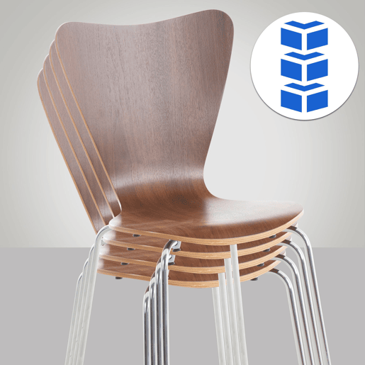 Set 4x Sillas de Visita Calisto Madera Nogal 49X45X85 cm