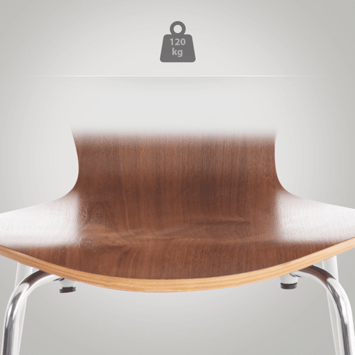 Set 4x Sillas de Visita Calisto Madera Nogal 49X45X85 cm