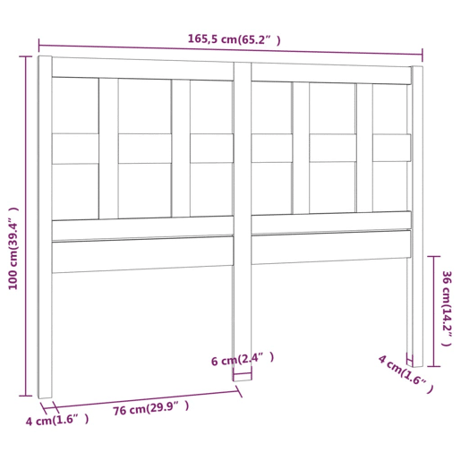 vidaXL Cabeceira de cama 165,5x4x100 cm pinho maciço cinzento vidaXL Cabeceira de cama 165,5x4x100 cm pinho maciço cinzento