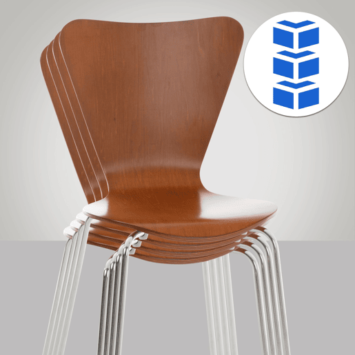Set 4x Sillas de Visita Calisto Madera Marrón 49X45X85 cm