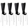 Set 4x Sillas de Visita Calisto Madera Negro 49X45X85 cm