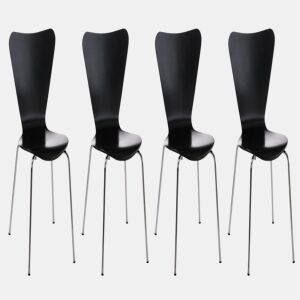Set 4x Sillas de Visita Calisto Madera Negro 49X45X85 cm