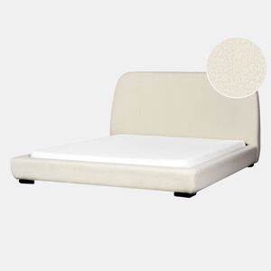 Cama de água Bouclé ROISEL 160 x 200 cm Creme claro