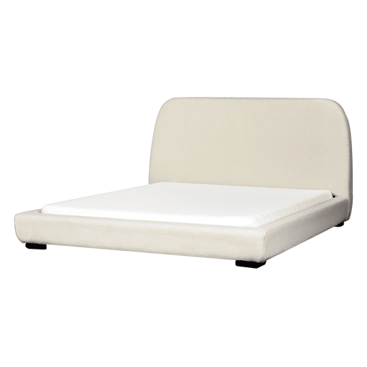 Cama de água Bouclé ROISEL 160 x 200 cm Creme claro
