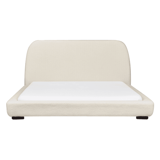 Cama de água Bouclé ROISEL 160 x 200 cm Creme claro