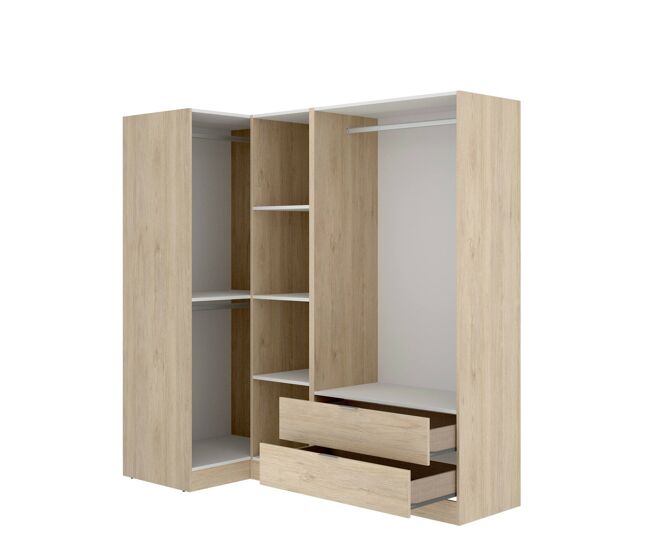Guarda-roupa grande com efeito de madeira