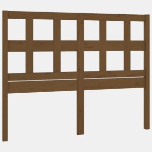 vidaXL Cabeceira de cama 125,5x4x100 cm pinho maciço castanho mel