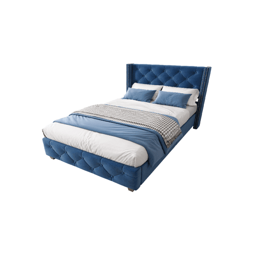 Cama de solteiro de veludo 90x200cm,azul Cama de solteiro de veludo 90x200cm,azul
