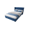 Cama de solteiro de veludo 90x200cm,azul