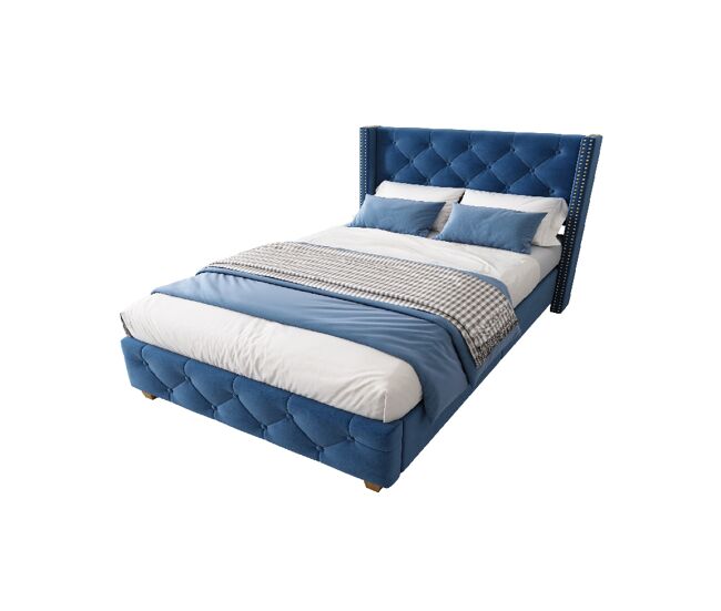 Cama individual de terciopelo 100x205