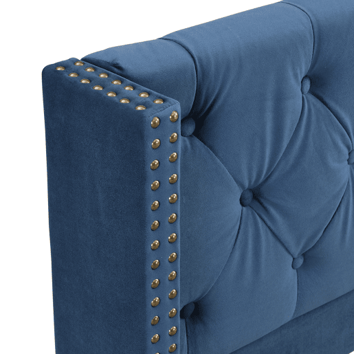 Cama de solteiro de veludo 90x200cm,azul Cama de solteiro de veludo 90x200cm,azul
