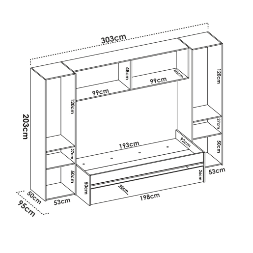 Composição de quarto com efeito madeira
