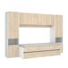 Composição de quarto com efeito madeira Composição de quarto com efeito madeira Blanco