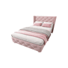 Cama de solteiro de veludo 90x200cm,rosa