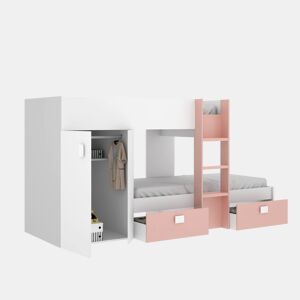 Composição de quarto com efeito madeira