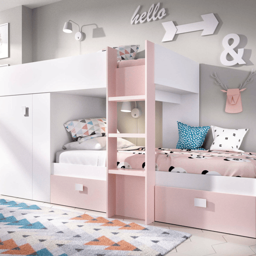 Composição de quarto com efeito madeira Composição de quarto com efeito madeira