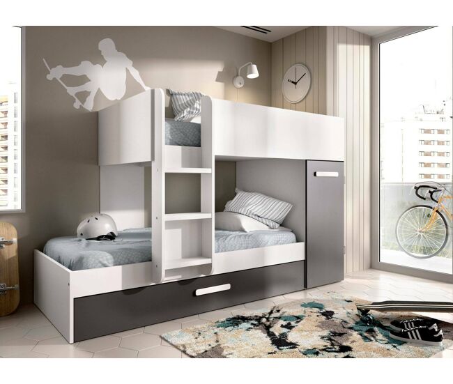 Composição de quarto com efeito madeira