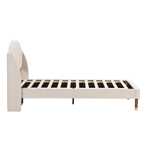 Cama de solteiro de veludo 90x200cm,bege