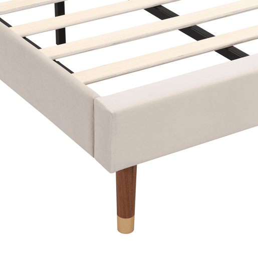 Cama de solteiro de veludo 90x200cm,bege