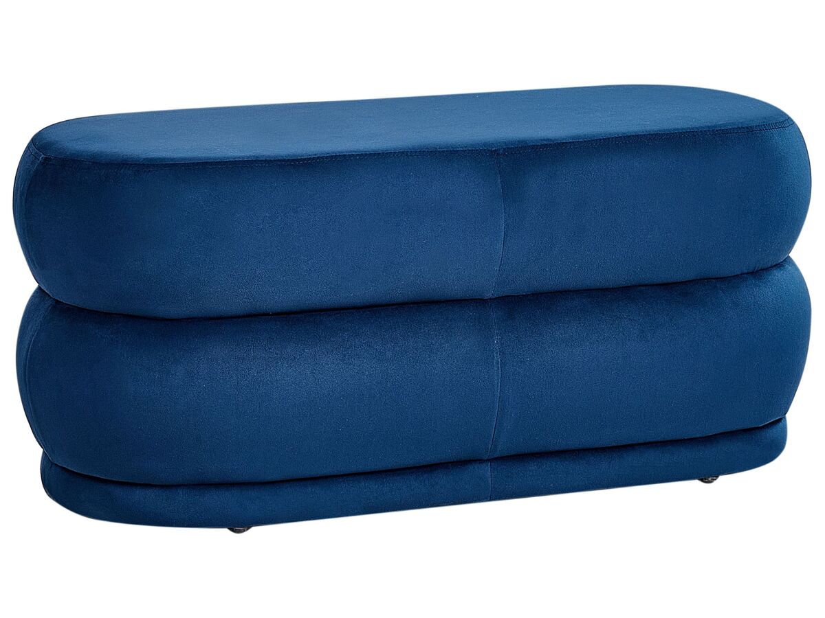 Beliani Banco de cama ELLENDALE 90x41 Azul Marino