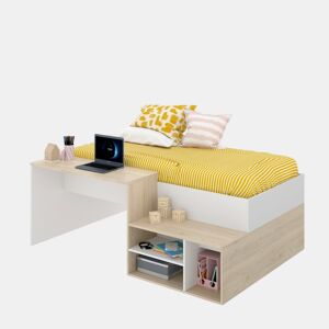 Composição de quarto com efeito madeira