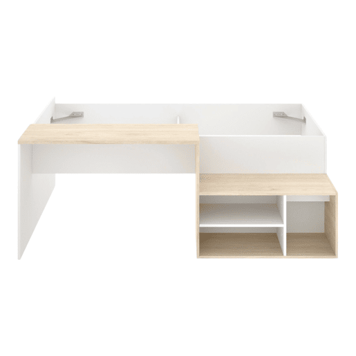 Composição de quarto com efeito madeira