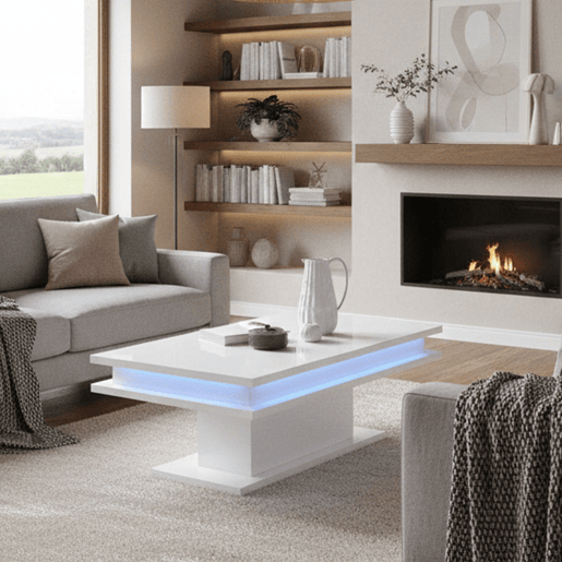 Mesa de centro com efeito madeira