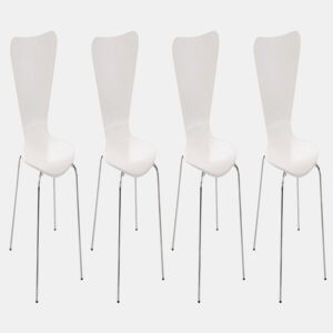 Set 4x Sillas de Visita Calisto Madera Blanco 49X45X85 cm