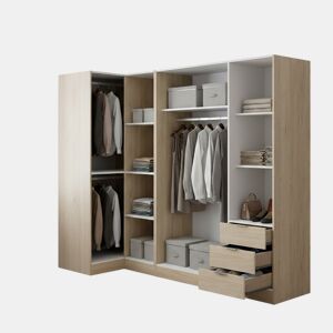 Guarda-roupa grande com efeito de madeira