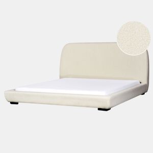 Cama Bouclé ROISEL 180 x 200 cm Creme claro