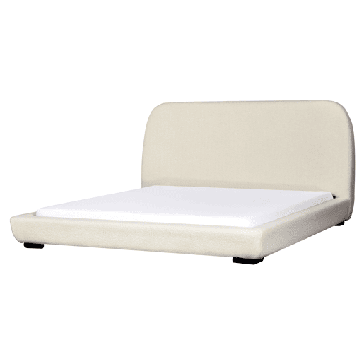 Cama Bouclé ROISEL 180 x 200 cm Creme claro Cama Bouclé ROISEL 180 x 200 cm Creme claro