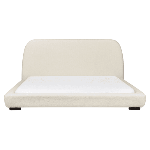 Cama Bouclé ROISEL 180 x 200 cm Creme claro Cama Bouclé ROISEL 180 x 200 cm Creme claro