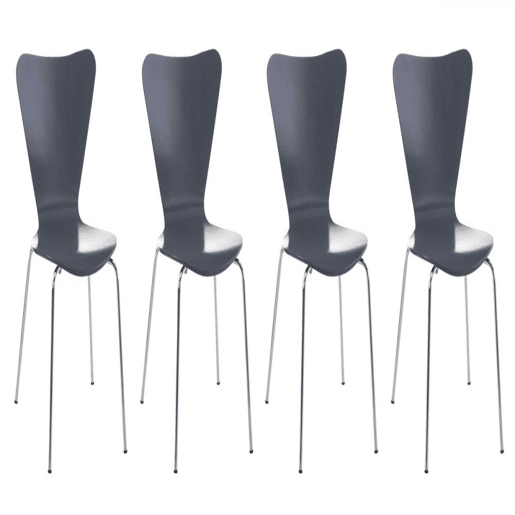 Set 4x Sillas de Visita Calisto Madera Gris 49X45X85 cm