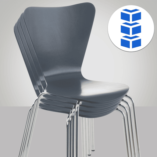 Set 4x Sillas de Visita Calisto Madera Gris 49X45X85 cm