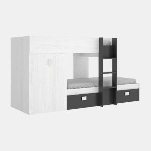 Composição de quarto com efeito madeira