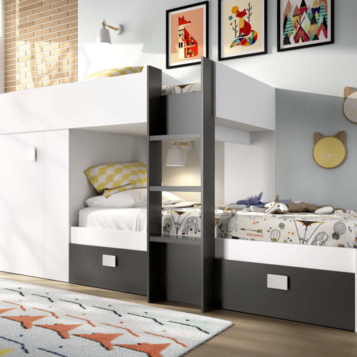Composição de quarto com efeito madeira Composição de quarto com efeito madeira