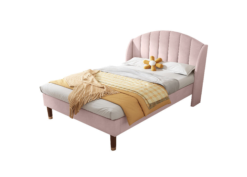 Cama individual de terciopelo 100x206