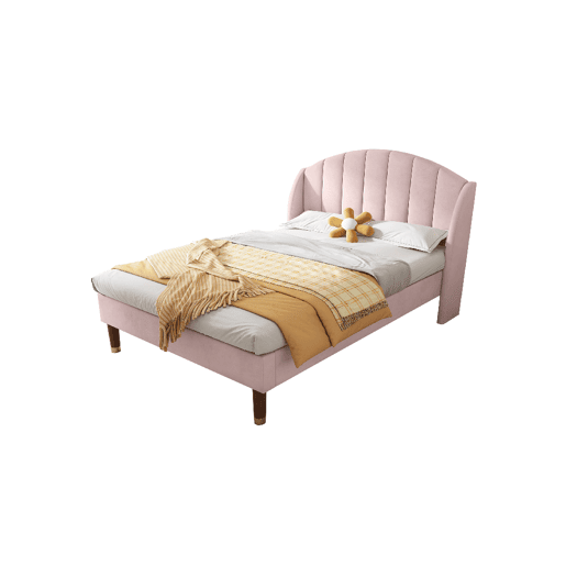 Cama de solteiro de veludo 90x200cm,rosa Cama de solteiro de veludo 90x200cm,rosa