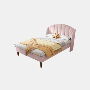 Cama de solteiro de veludo 90x200cm,rosa