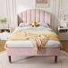 Cama individual de terciopelo 100x206 Cama individual de terciopelo 100x206 Rosa