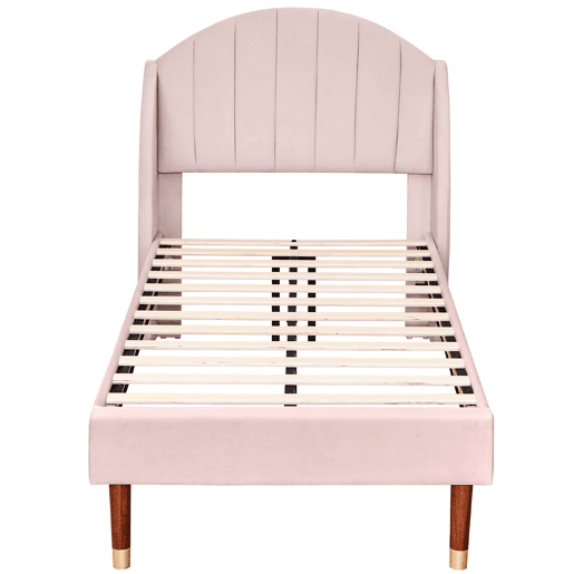 Cama de solteiro de veludo 90x200cm,rosa Cama de solteiro de veludo 90x200cm,rosa